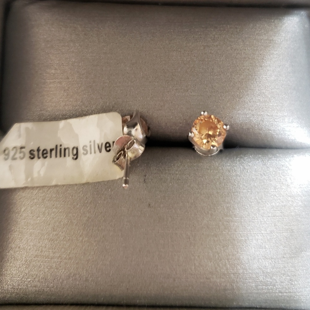 925 Peach Moonstone Earrings